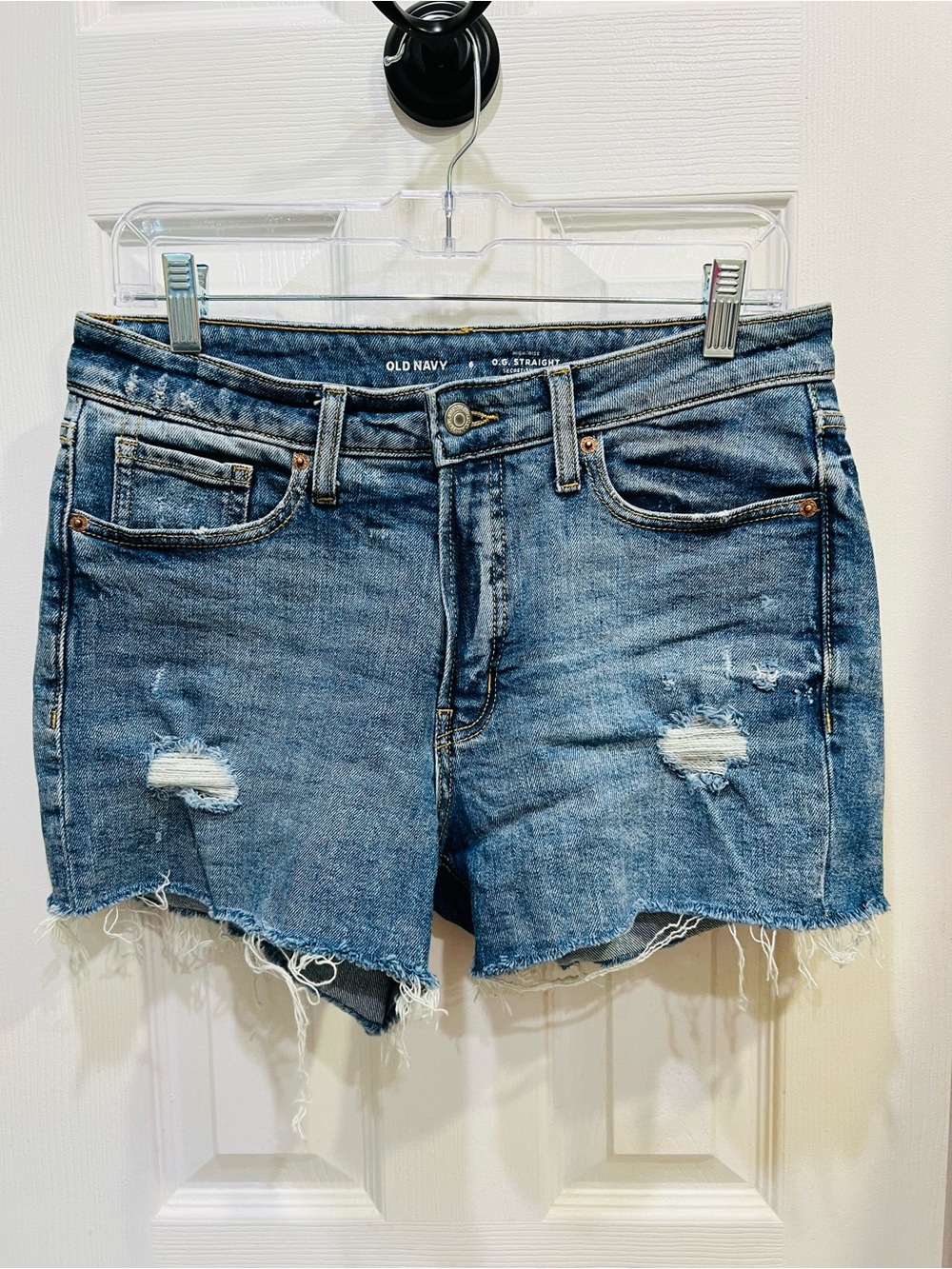 Old Navy Women's Blue Distressed Cutoff Denim Shorts